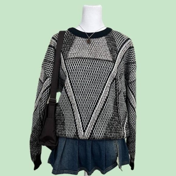 vintage 80s retro indie skate light weight knit sweater - Picture 1 of 8